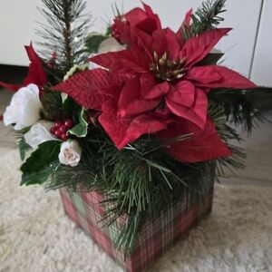 Festive Red and Green Floral Arrangement